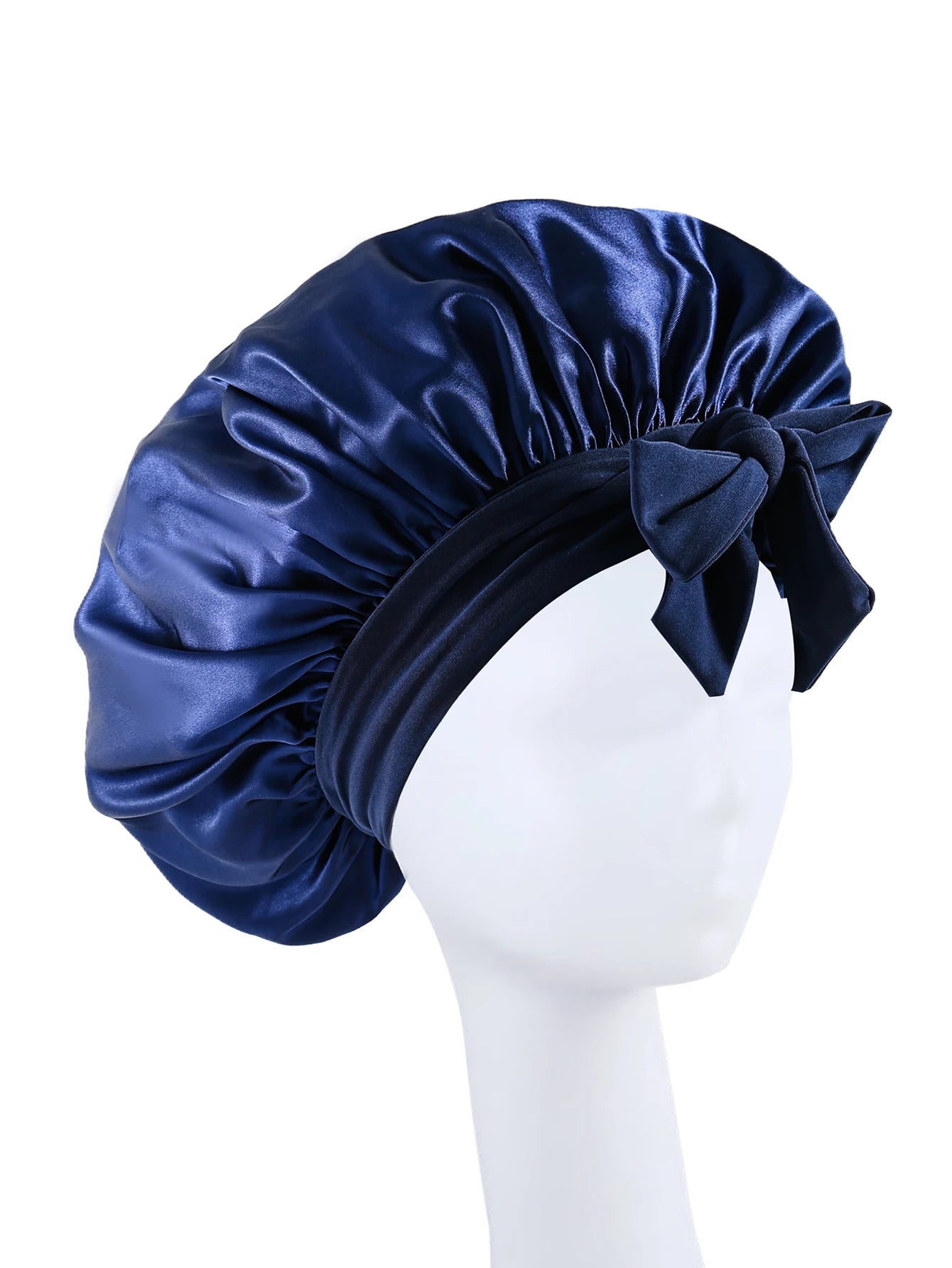 Premium Silky Satin Sleep Bonnet | Wide Tie-Band Night Cap for Curly & Coily Hair | D'AuraHaven