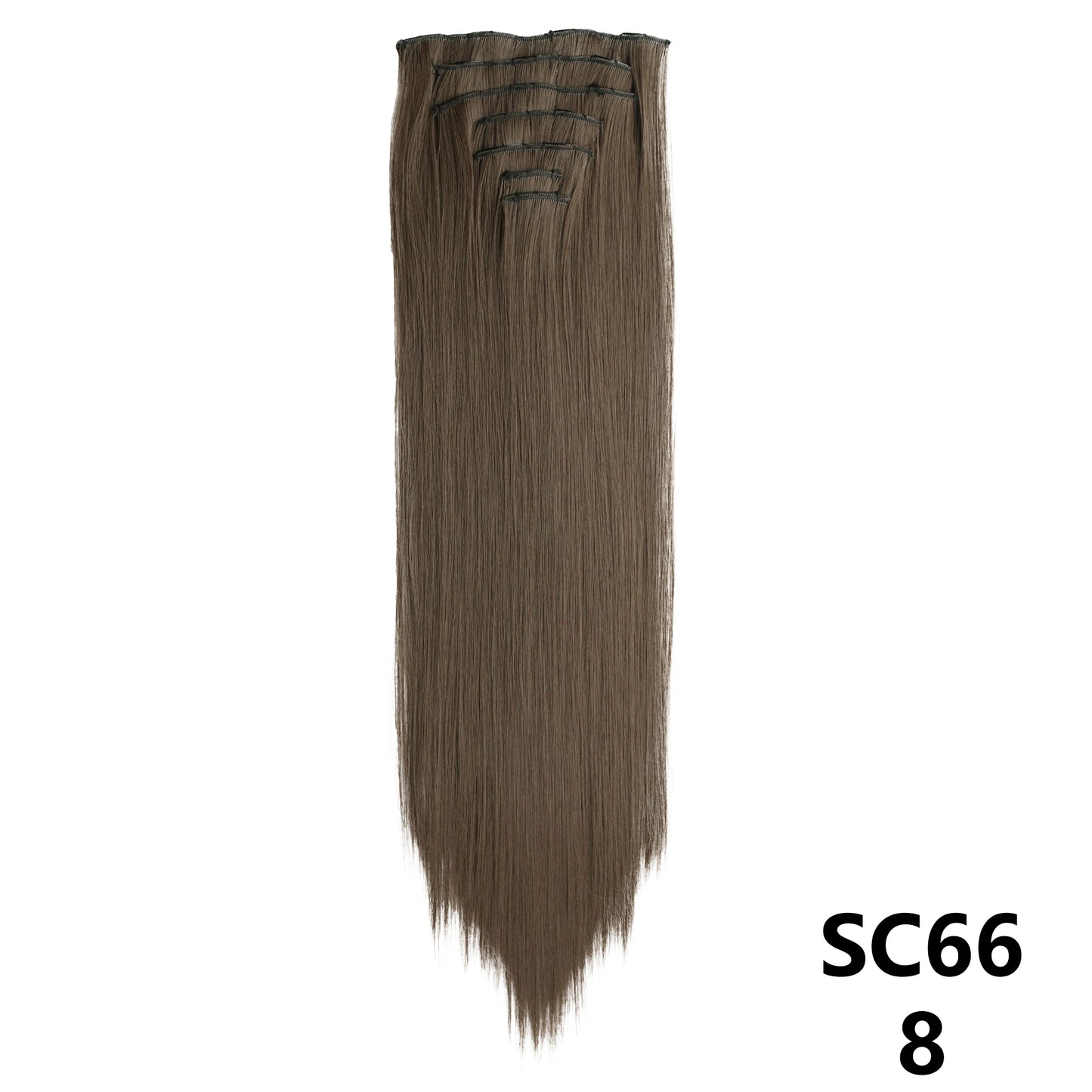 D'AuraHaven LuxVolume™ 24" Long Straight Clip-In Hair Extensions (7-Pcs Set)