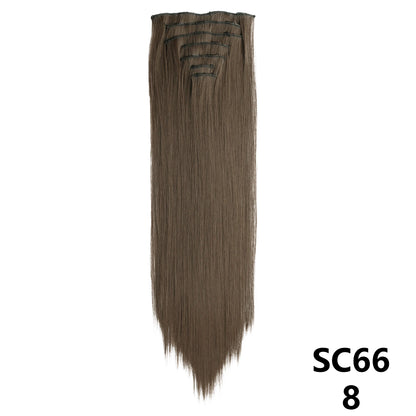 D'AuraHaven LuxVolume™ 24" Long Straight Clip-In Hair Extensions (7-Pcs Set)