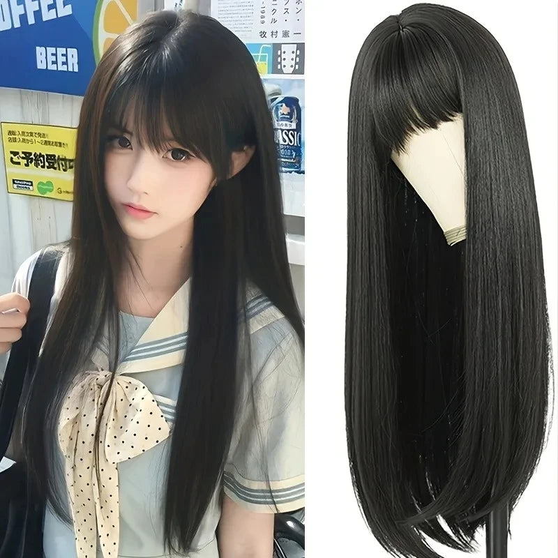 Premium Water Wave V-Part Glueless Wig | No-Leave-Out Synthetic | D'AuraHaven