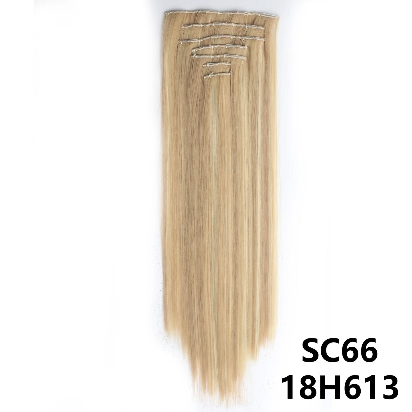 D'AuraHaven LuxVolume™ 24" Long Straight Clip-In Hair Extensions (7-Pcs Set)