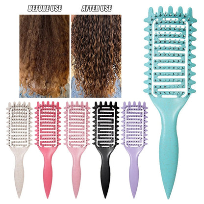 Premium 3-in-1 Curl Defining Brush | Hollow Detangling & Shaping Tool | D'AuraHaven