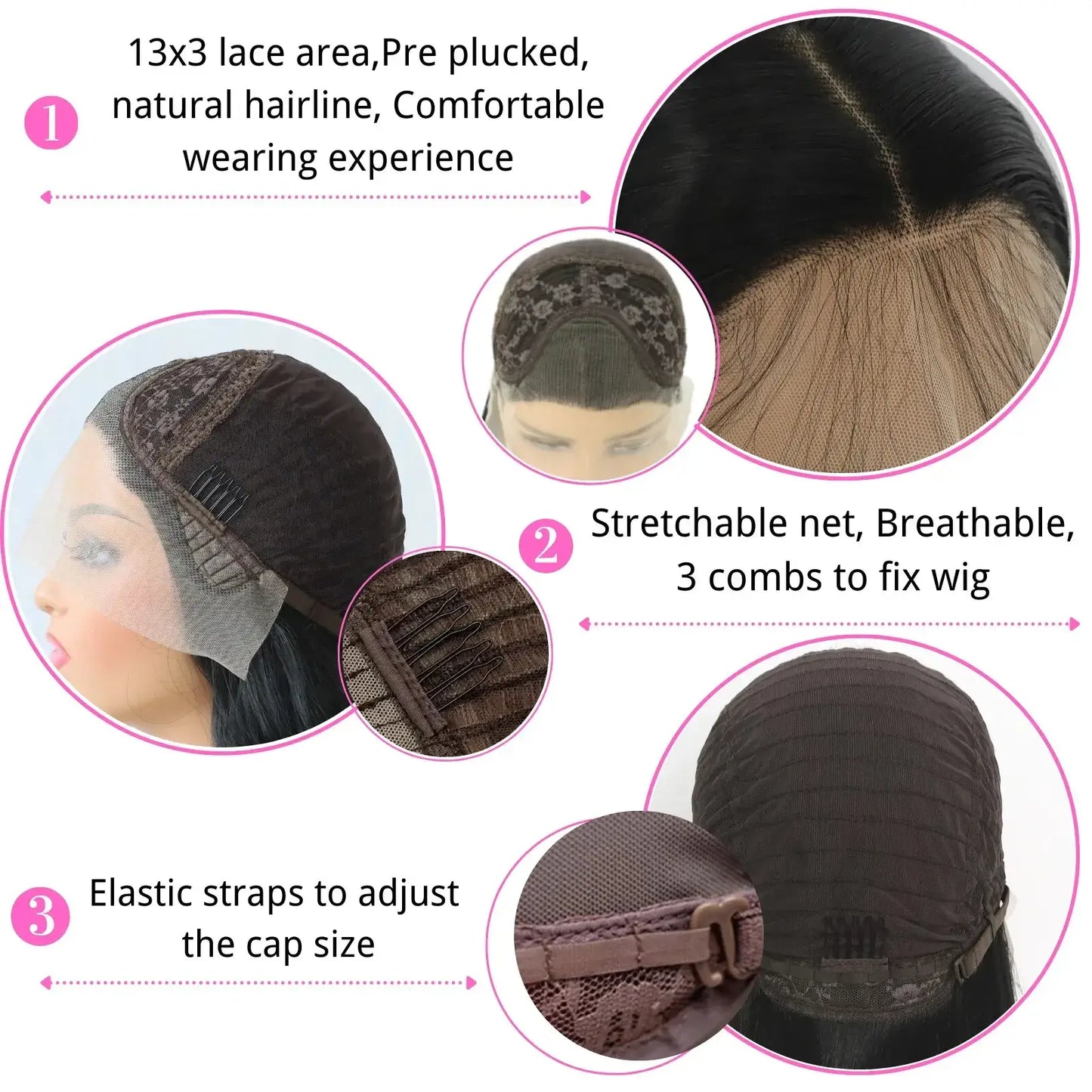 Luxe HD Lace Front Wig | Long Silk Straight Glueless Synthetic | D'AuraHaven