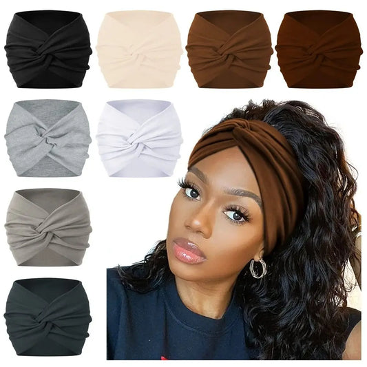 Luxe Extra-Large Twisted Turban Headband | Wide Non-Slip Workout Head Wrap | D'AuraHaven
