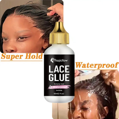 Premium Waterproof Lace Glue | Strong Hold Invisible Wig Adhesive (2 fl. oz.) | D'AuraHaven