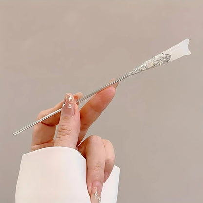 Traditional Chinese Style Floral Hair Stick | Elegant Tassel Hairpin Jewelry | D'AuraHaven