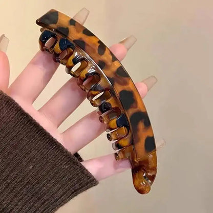 Premium Tortoiseshell Banana Hair Clip | Vintage Fish-Shaped Ponytail Clamp | D'AuraHaven