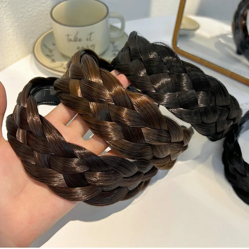 Bohemian Synthetic Braided Headband | Stretch Twist Hair Band | D'AuraHaven