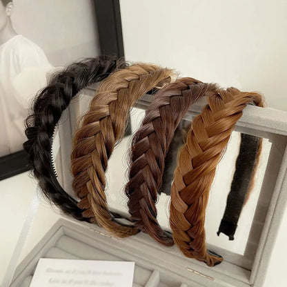 Bohemian Synthetic Braided Headband | Stretch Twist Hair Band | D'AuraHaven