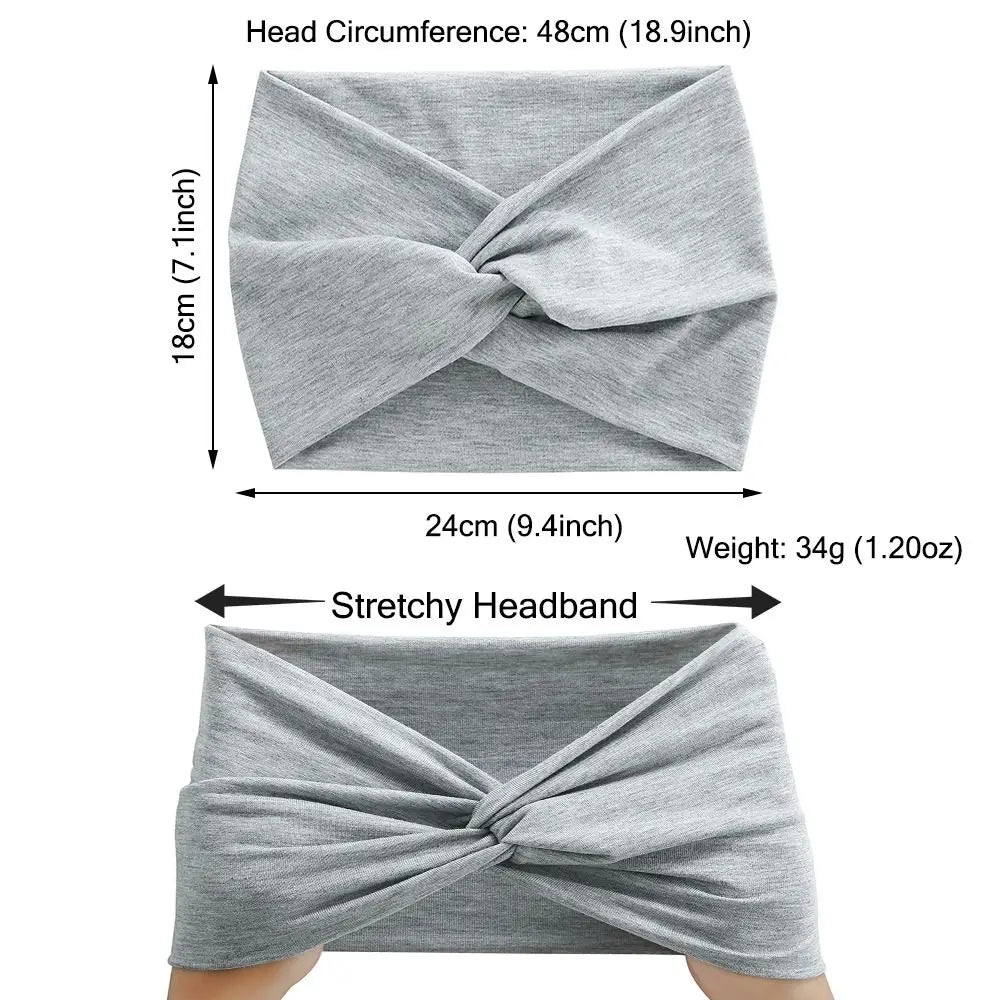 Luxe Extra-Large Twisted Turban Headband | Wide Non-Slip Workout Head Wrap | D'AuraHaven