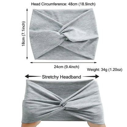 Luxe Extra-Large Twisted Turban Headband | Wide Non-Slip Workout Head Wrap | D'AuraHaven