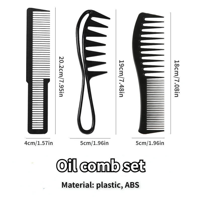 Premium Wide-Tooth Detangling Comb Set | Anti-Frizz Styling Tools for Curly Hair & Wigs | D'AuraHaven