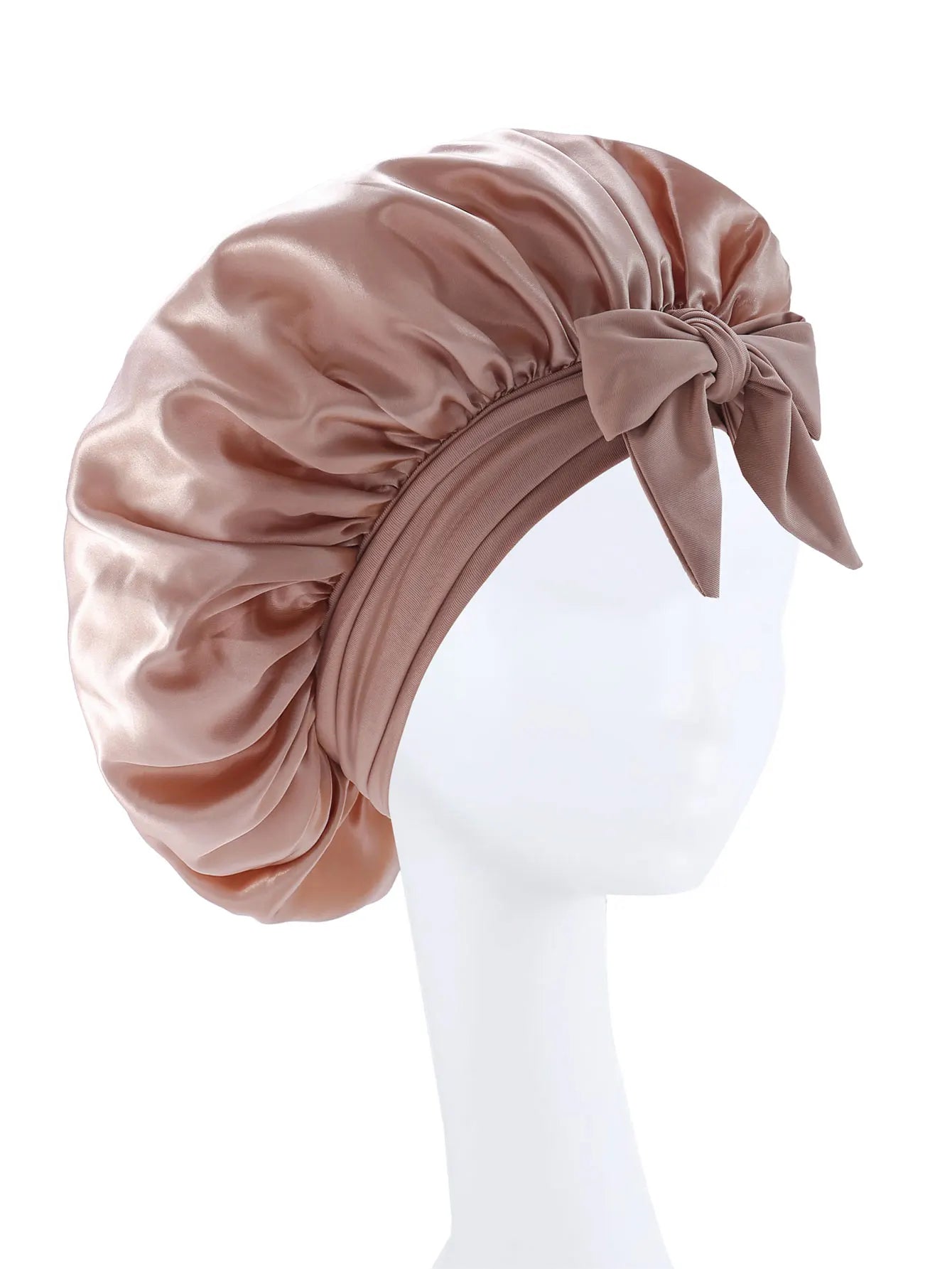 Premium Silky Satin Sleep Bonnet | Wide Tie-Band Night Cap for Curly & Coily Hair | D'AuraHaven