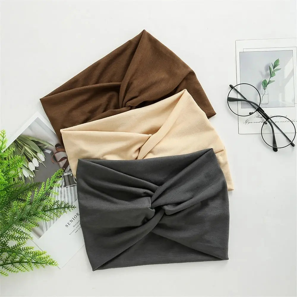 Luxe Extra-Large Twisted Turban Headband | Wide Non-Slip Workout Head Wrap | D'AuraHaven