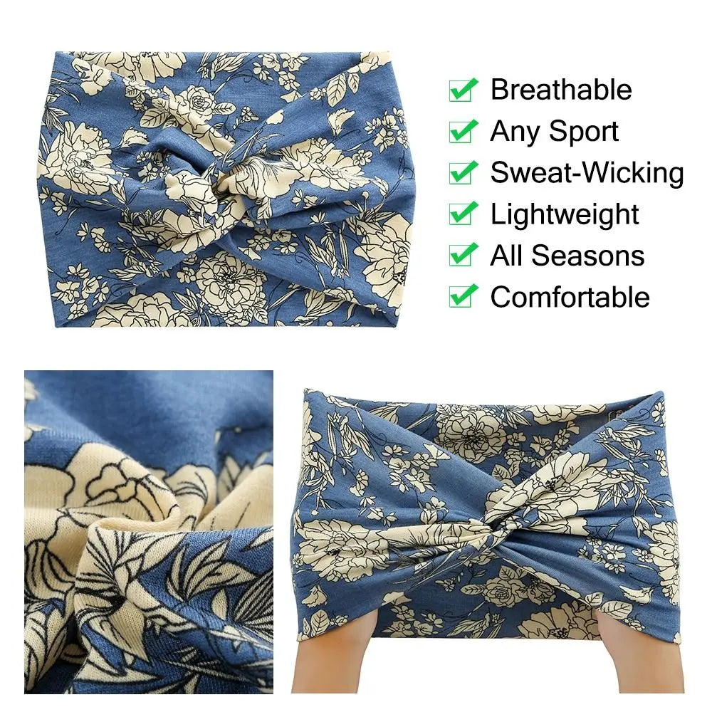 Luxe Extra-Large Twisted Turban Headband | Wide Non-Slip Workout Head Wrap | D'AuraHaven