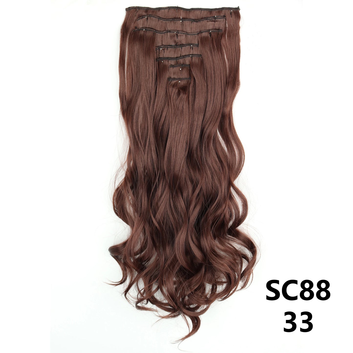 D'AuraHaven LuxVolume™ 24" Long Straight Clip-In Hair Extensions (7-Pcs Set)