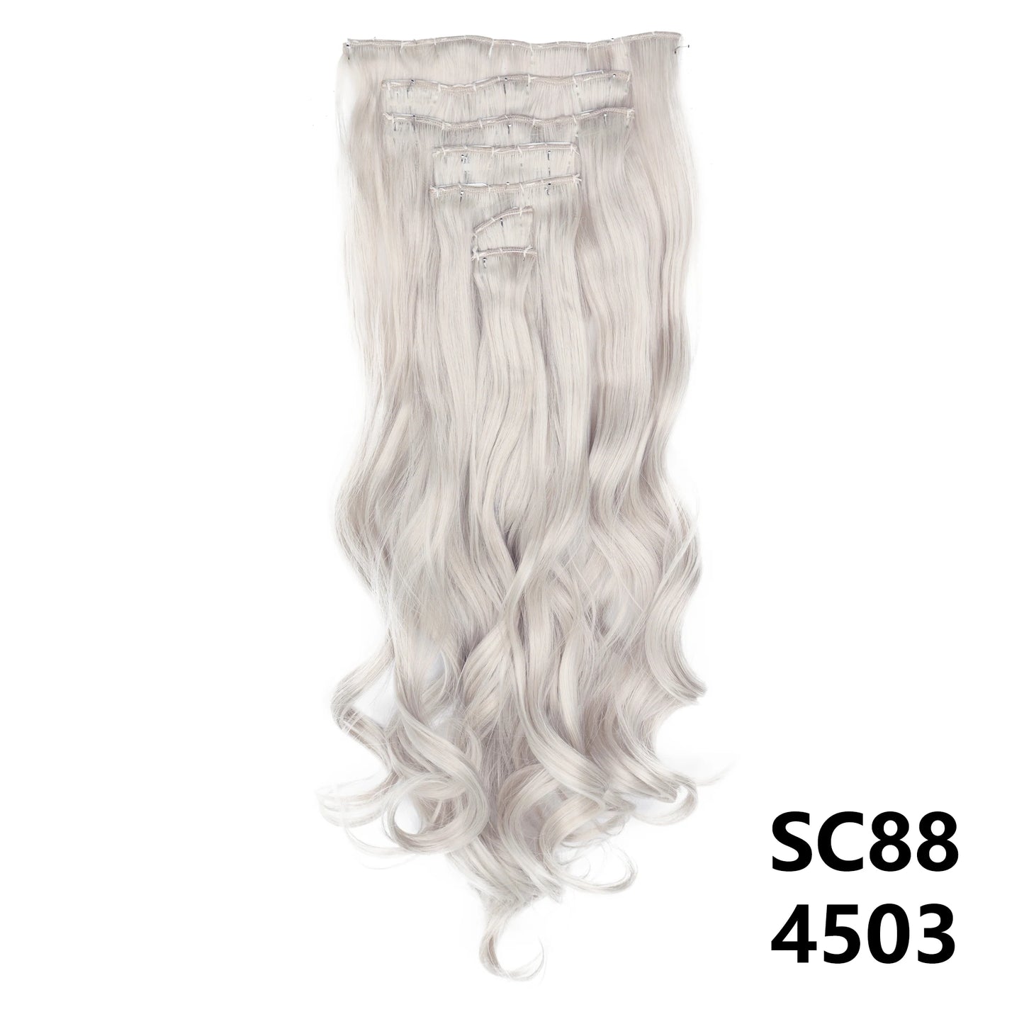 D'AuraHaven LuxVolume™ 24" Long Straight Clip-In Hair Extensions (7-Pcs Set)