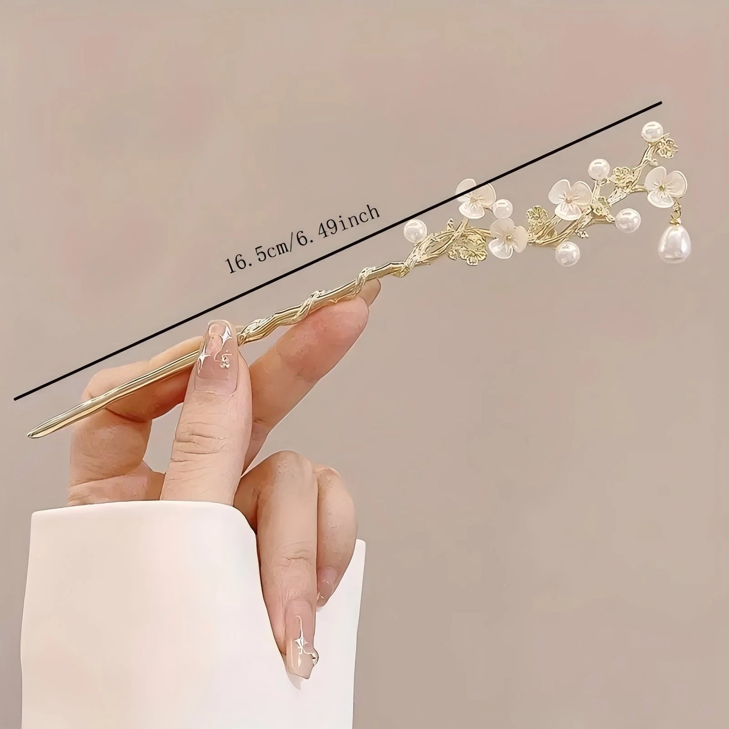 Traditional Chinese Style Floral Hair Stick | Elegant Tassel Hairpin Jewelry | D'AuraHaven