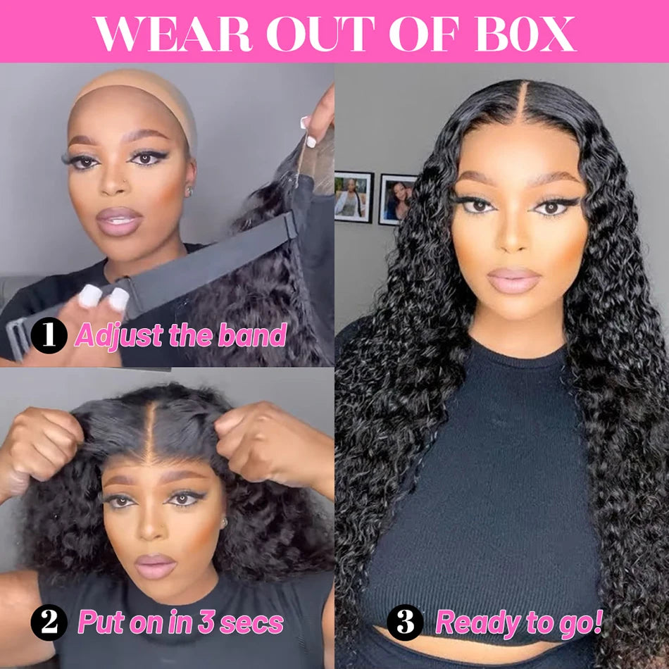 10A Grade Glueless Kinky Curly Wig | Ready-to-Wear 6x5 HD Lace Pre-Bleached Human Hair | D'AuraHaven