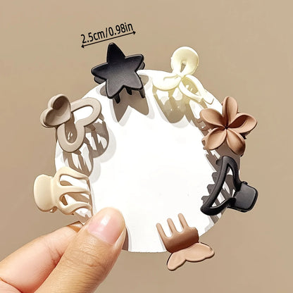 Beige Matte Mini Claw Clips | Mixed Pack Small Hair Clamps | D'AuraHaven