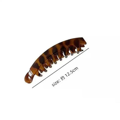 Premium Tortoiseshell Banana Hair Clip | Vintage Fish-Shaped Ponytail Clamp | D'AuraHaven