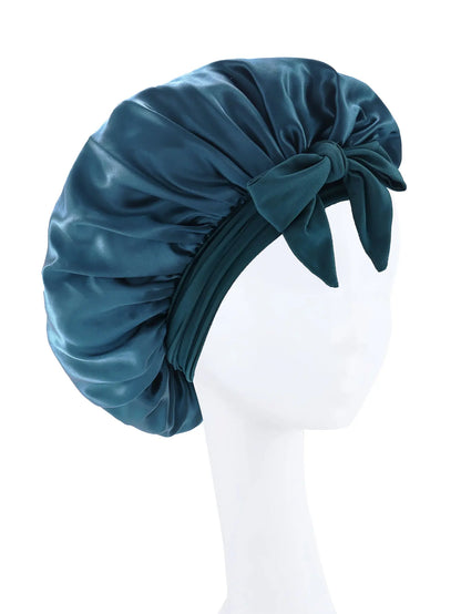 Premium Silky Satin Sleep Bonnet | Wide Tie-Band Night Cap for Curly & Coily Hair | D'AuraHaven