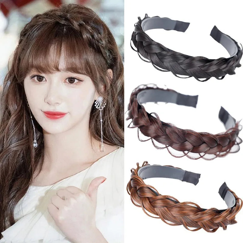 Bohemian Synthetic Braided Headband | Stretch Twist Hair Band | D'AuraHaven
