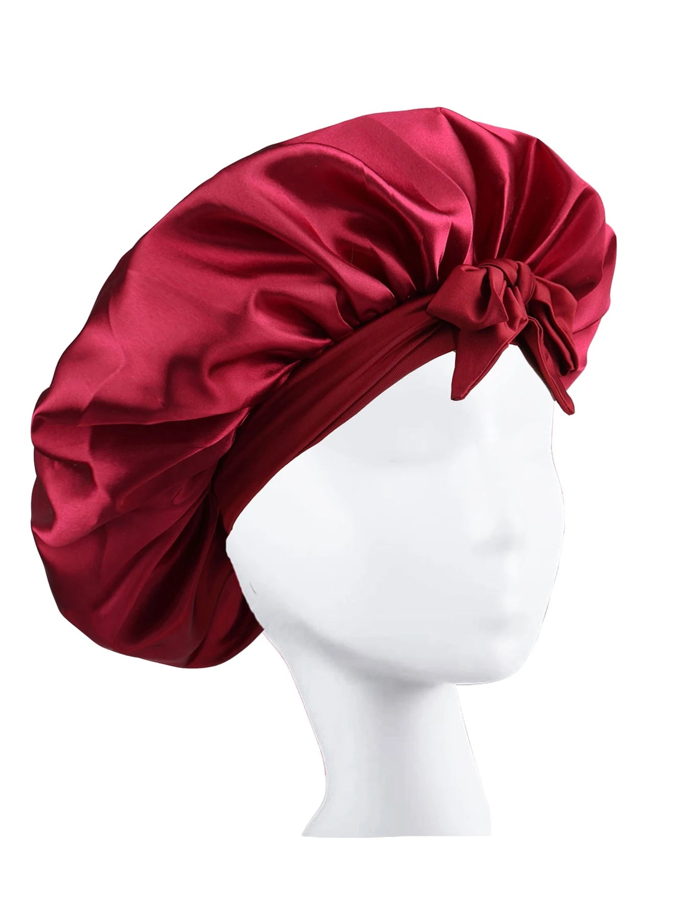 Premium Silky Satin Sleep Bonnet | Wide Tie-Band Night Cap for Curly & Coily Hair | D'AuraHaven