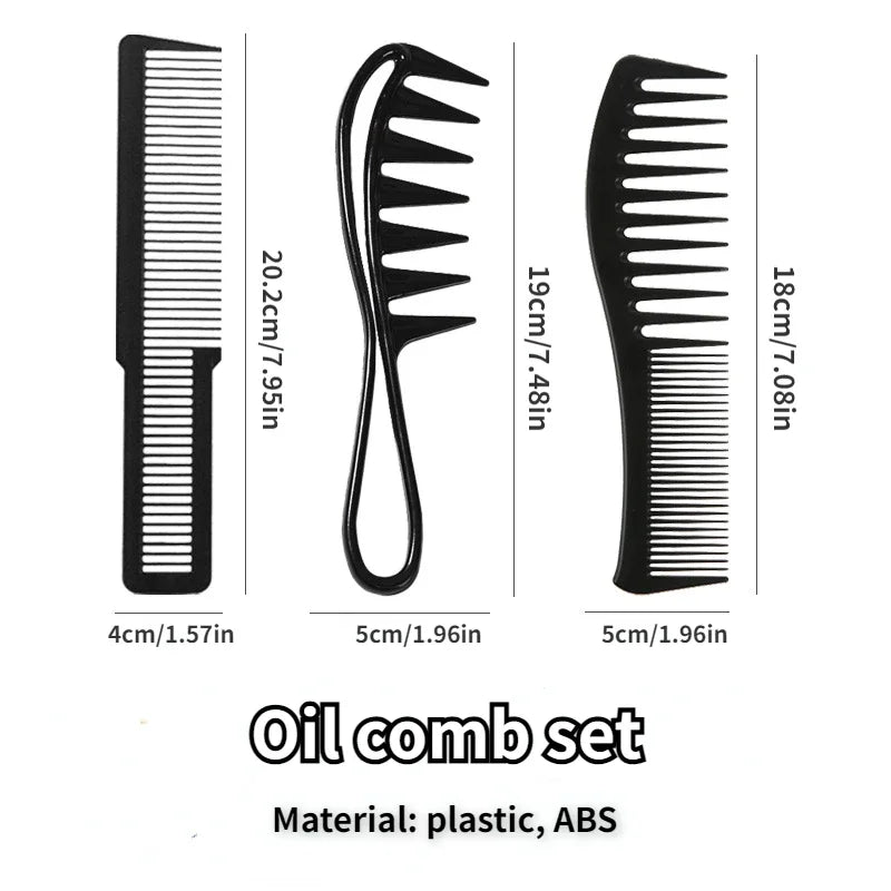 Premium Wide-Tooth Detangling Comb Set | Anti-Frizz Styling Tools for Curly Hair & Wigs | D'AuraHaven