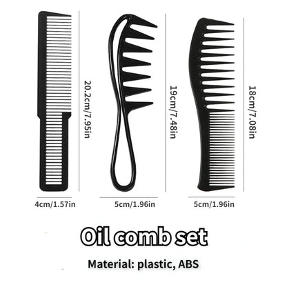 Premium Wide-Tooth Detangling Comb Set | Anti-Frizz Styling Tools for Curly Hair & Wigs | D'AuraHaven