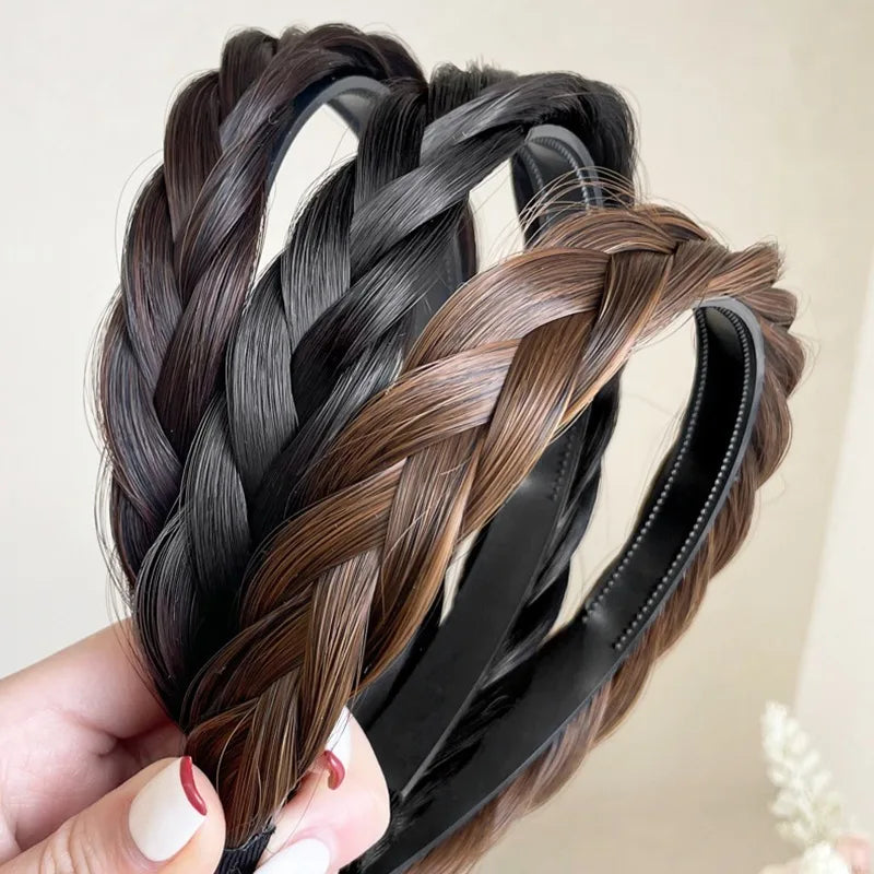 Bohemian Synthetic Braided Headband | Stretch Twist Hair Band | D'AuraHaven
