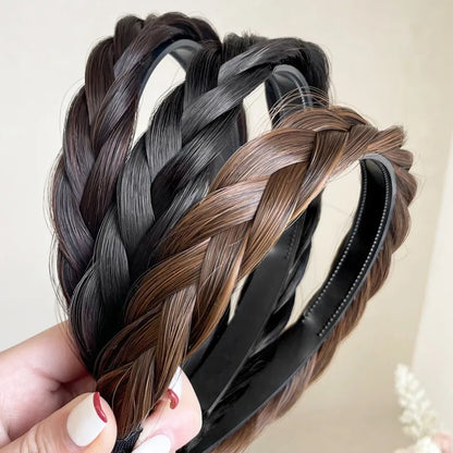 Bohemian Synthetic Braided Headband | Stretch Twist Hair Band | D'AuraHaven