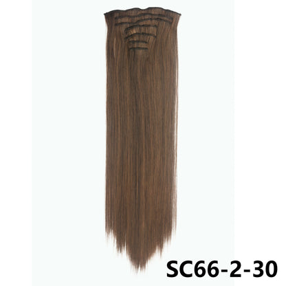 D'AuraHaven LuxVolume™ 24" Long Straight Clip-In Hair Extensions (7-Pcs Set)