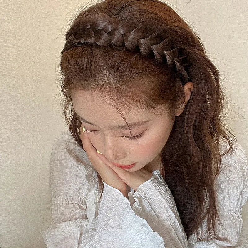 Bohemian Synthetic Braided Headband | Stretch Twist Hair Band | D'AuraHaven