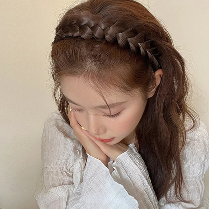 Bohemian Synthetic Braided Headband | Stretch Twist Hair Band | D'AuraHaven