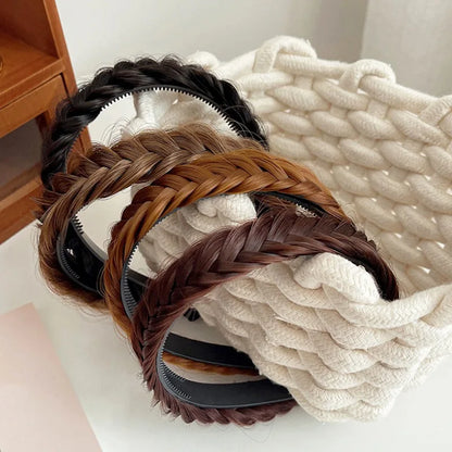 Bohemian Synthetic Braided Headband | Stretch Twist Hair Band | D'AuraHaven