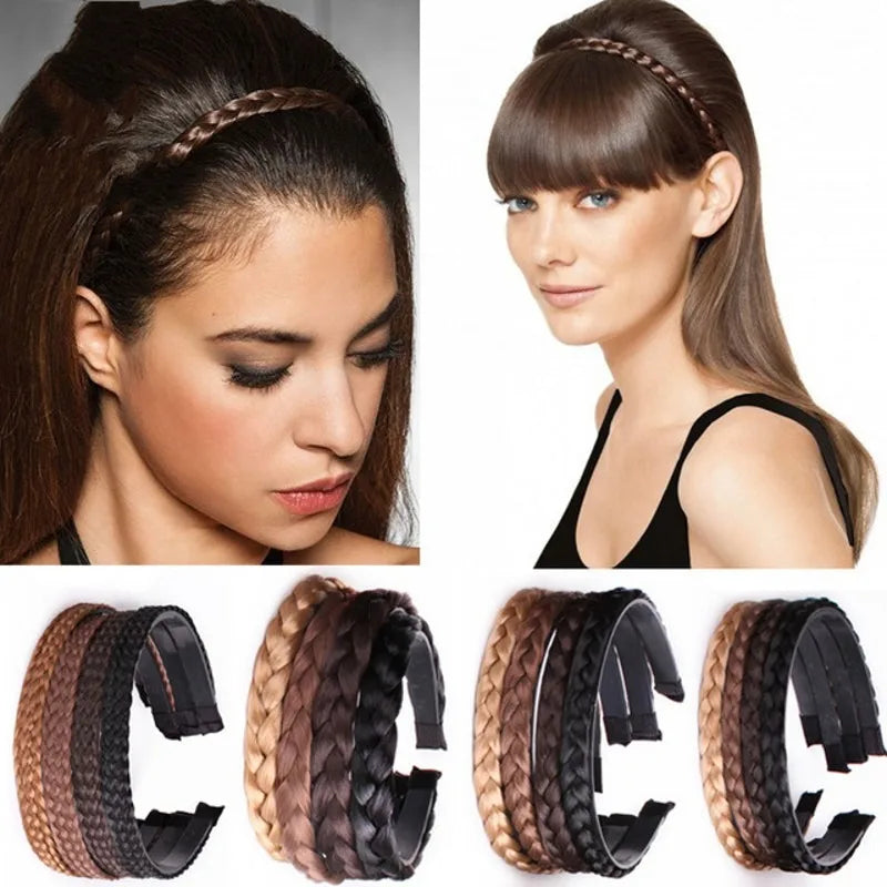 Bohemian Synthetic Braided Headband | Stretch Twist Hair Band | D'AuraHaven