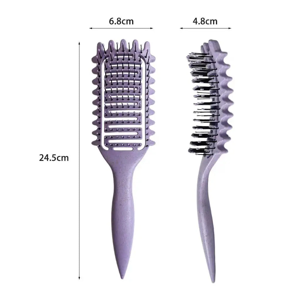 Premium 3-in-1 Curl Defining Brush | Hollow Detangling & Shaping Tool | D'AuraHaven