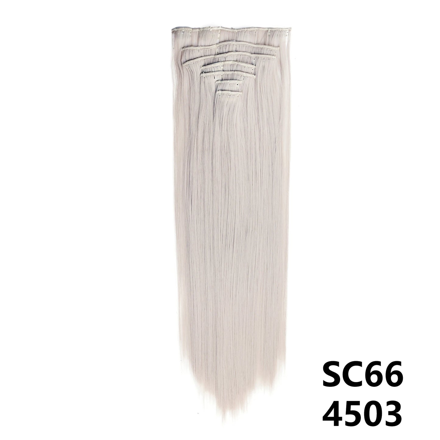 D'AuraHaven LuxVolume™ 24" Long Straight Clip-In Hair Extensions (7-Pcs Set)
