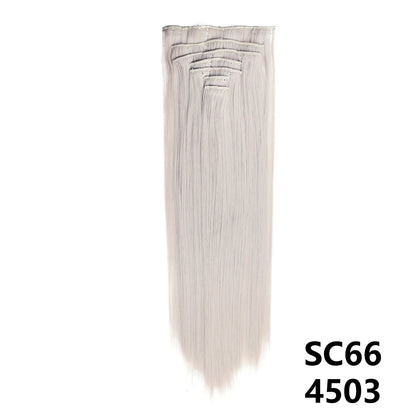 D'AuraHaven LuxVolume™ 24" Long Straight Clip-In Hair Extensions (7-Pcs Set)