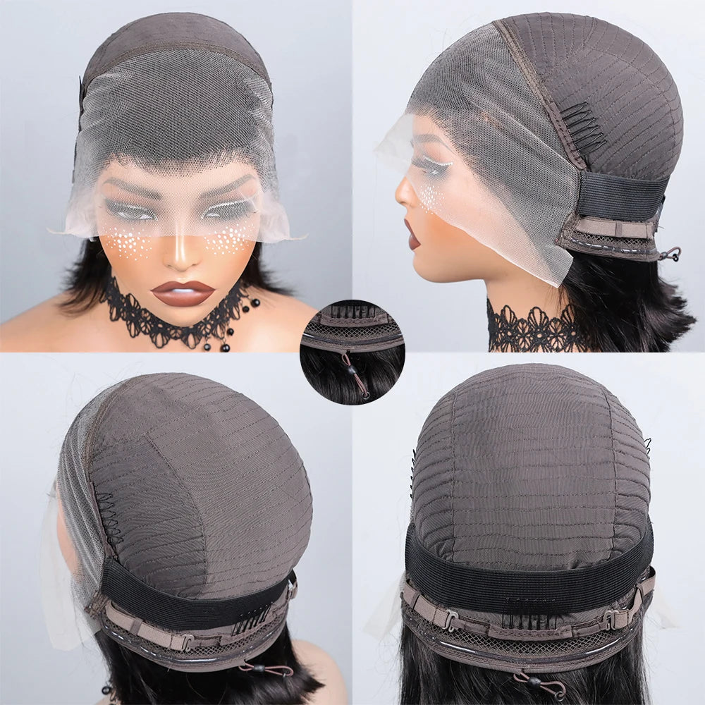 Premium Glueless Straight Bob Wig | Pre-Cut 13x4 HD Lace Frontal Human Hair | D'AuraHaven