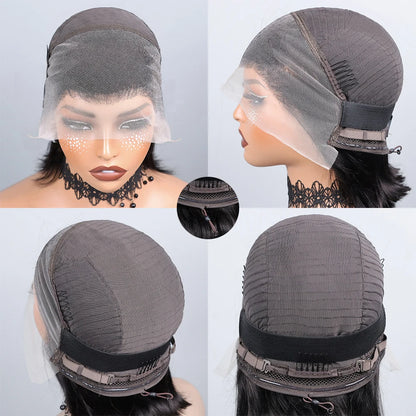 Premium Glueless Straight Bob Wig | Pre-Cut 13x4 HD Lace Frontal Human Hair | D'AuraHaven