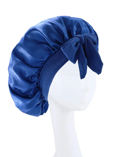 Premium Silky Satin Sleep Bonnet | Wide Tie-Band Night Cap for Curly & Coily Hair | D'AuraHaven