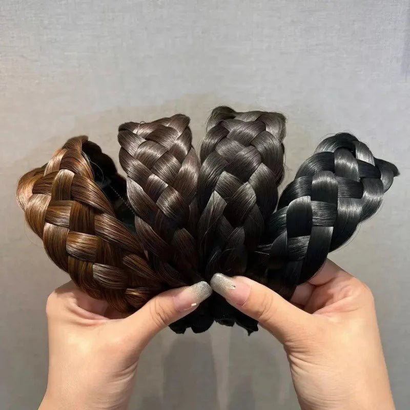 Bohemian Synthetic Braided Headband | Stretch Twist Hair Band | D'AuraHaven