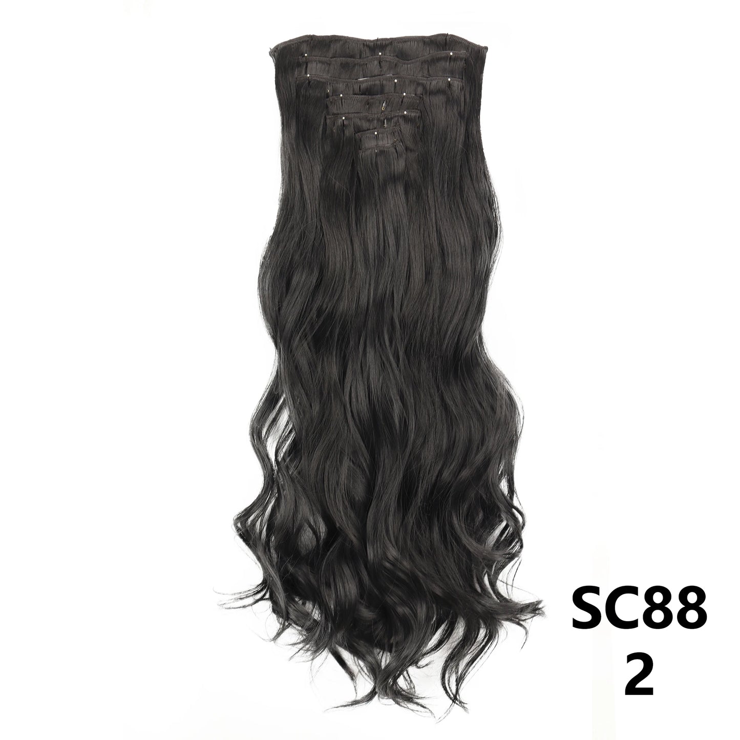 D'AuraHaven LuxVolume™ 24" Long Straight Clip-In Hair Extensions (7-Pcs Set)