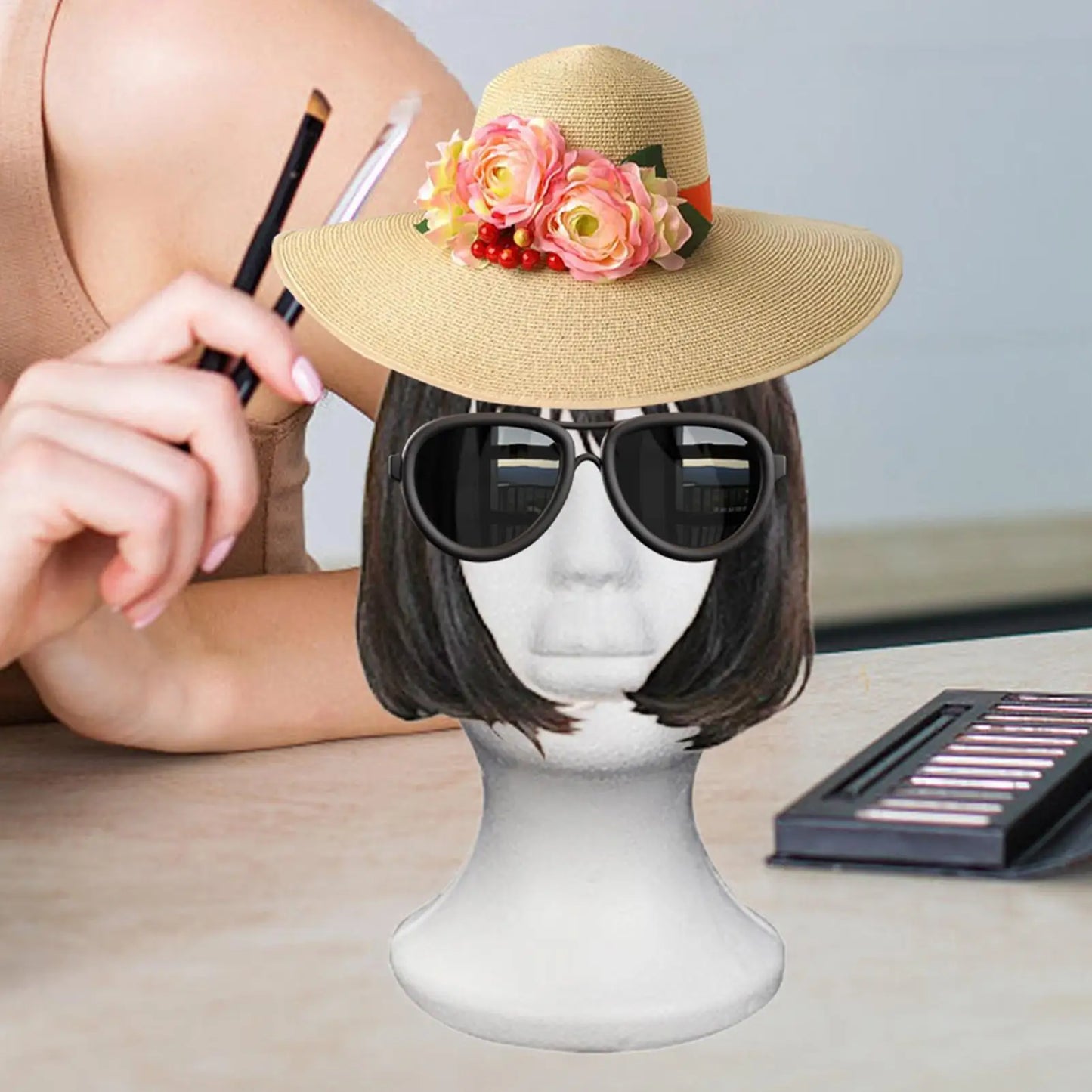 Premium Styrofoam Mannequin Head | Lightweight Wig & Accessory Display Stand | D'AuraHaven