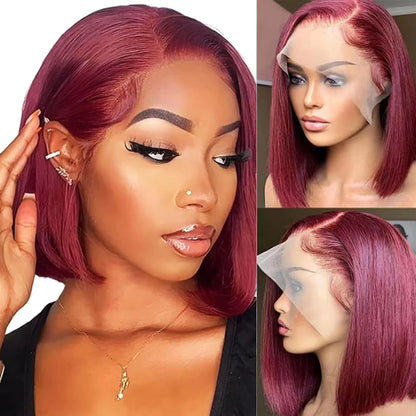 Premium Glueless Straight Bob Wig | Pre-Cut 13x4 HD Lace Frontal Human Hair | D'AuraHaven
