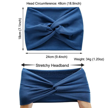 Luxe Extra-Large Twisted Turban Headband | Wide Non-Slip Workout Head Wrap | D'AuraHaven