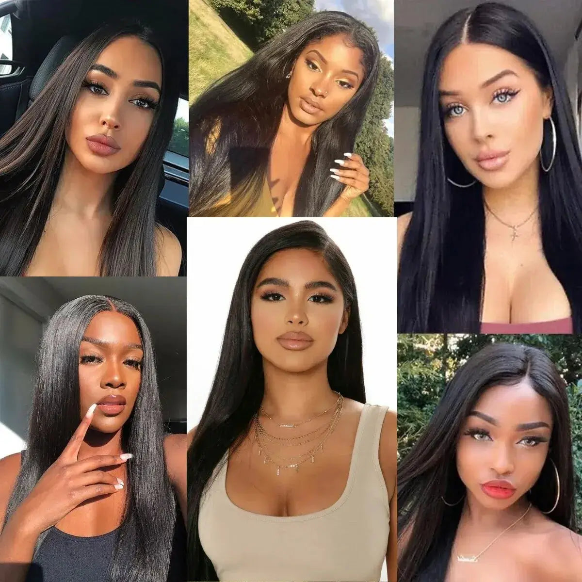 Luxe HD Lace Front Wig | Long Silk Straight Glueless Synthetic | D'AuraHaven