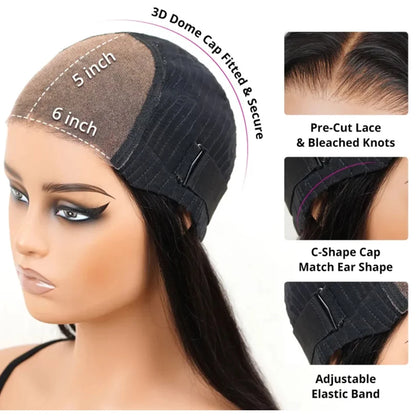 10A Grade Glueless Kinky Curly Wig | Ready-to-Wear 6x5 HD Lace Pre-Bleached Human Hair | D'AuraHaven